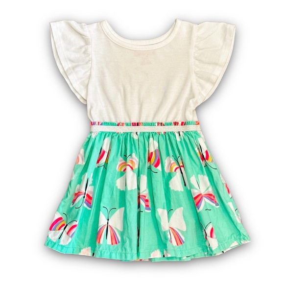 Cat & Jack 18M Butterfly Rainbows Dress Bloomer Set Sparkles Ruffles Shinmer - Picture 1 of 9